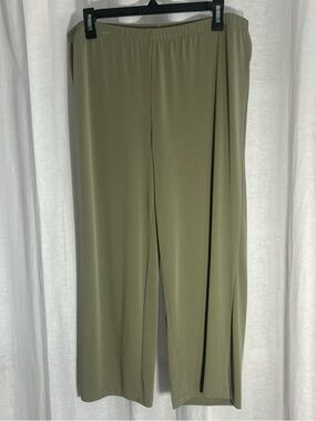 Chico's Olive Green Wide-Leg Pull-On Pants